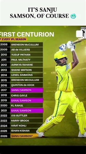 Sanju Samson 100 run ipl history crack #sanjusamson #csk #reels #cricket #indiancricketer#ipl