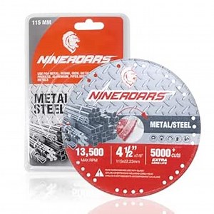 Diamond Cut Off Wheels 4 1/2 Inch Diamond Metal Cutting Disc 4.5 Inch for Angle Grinder with 7/8-Inch Arbor for 5000+ Cuts on Rebar, Metal, Steel, Iron, Longer Life Than Resin Disc