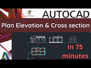 Plan, Elevation & Cross section of a sloped Roof Building in Autocad | Autocad in Tamil