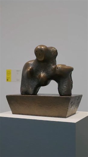 Missing Henry Moore's sculpture outside @leedsartgallery? It's currently away on a trip to @kewgardens, but you can still find Moore's work in our gallery. Mother and Child: Arch is in the Beyond the Visual exhibition and, like all the sculptures in the show, it can be touched (with care). Made in 1959, it's a bronze cast of an abstract form that loosely resembles an arch with a face. You can feel the contrasting surface textures, the cool temperature of the bronze and smell the metallic scent i