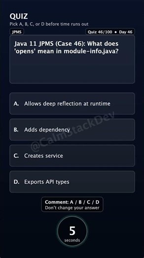 Quiz 246 opens JPMS Java11 | #shorts #java #quiz