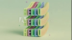 Hello Animation with 3d Typography Motion. Perfect for an opening something animation or for celebration, wishes, events, message, holiday, festival or for social network