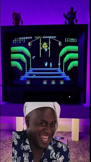 Donkey Kong 3 Stage 1 on CRT Just Hits Different! 🦍🔥 #DonkeyKong #NES #CRTGaming