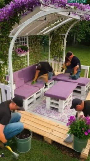 DIY garden gazebo | A great way to create a cozy relaxation area #gardendesign #luxuryhomestour