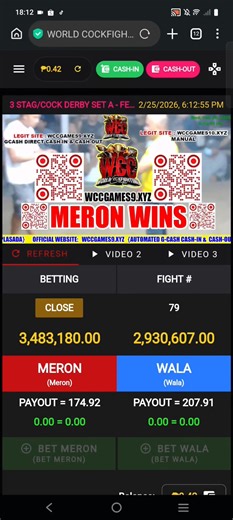 🔥 WCC World Cockfighting 🔥 🏆 World Cockfighting Cup 🏆 🐓 LIVE TRADITIONAL SABONG 🐓 🎯 OFFICIAL PLAYER LINK 👉 https://wcc-ref.ph/register/DUMLOBYKLLcA== 📅 FEB. 25, 2026 🗓 Wednesday ✨ 🔥 FIGHT #79 🔴 SET A 💥 3 STAG/COCK DERBY 💥 ⚔️ 120 EXPECTED FIGHTS ⏰ TENTATIVE TIME: 10:00 AM 📺 LIVE STREAMING – FULL HD 🎥 4K ULTRA HD | Wcc Worldcockfighting
