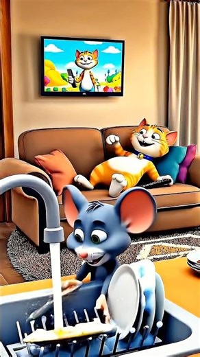 CAT Hired a MOUSE 😳 | Funny 3D Animation #shorts