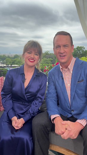 Happy in Paris with Kelly Clarkson and Peyton Manning