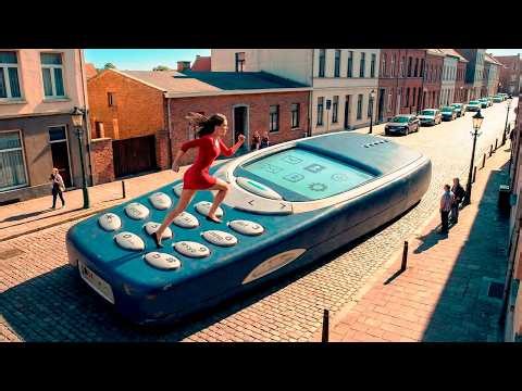 97% had a feature phone like this 📱 A swimming pool made from an old cell phone