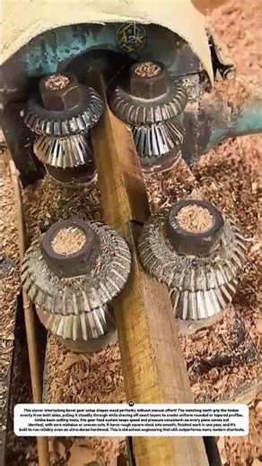 Gear-Driven Wood Shaper ⚙️#Machinery #Woodworking