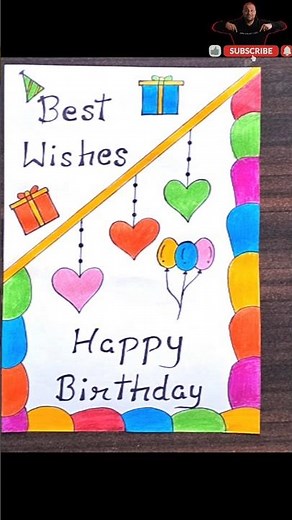 Happy birthday card/ Birthday card drawing/ Handmade birthday card designs/ Birthday card making