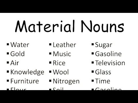 Material nouns examples