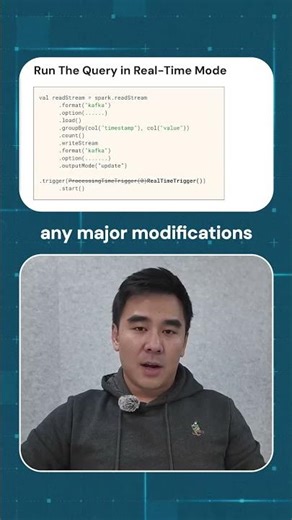 Change this trigger → Structured Streaming “real-time mode” (huge latency win)
