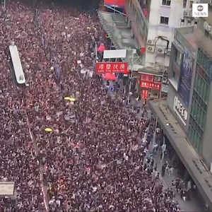 411K views · 10K reactions | Timelapse footage shows Hong Kong demonstrators filling the streets in protest against extradition bill. Nearly 2 million of the city's 7 million people turned out on Sunday, according to estimates by protest organizers. https://abcn.ws/2XTbCaG | ABC News | Facebook