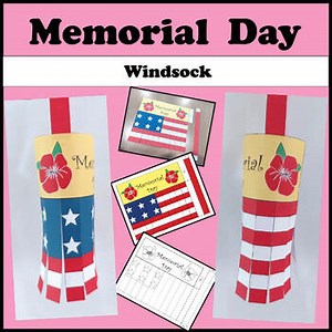 Memorial Day Craft Windsock / Memorial Activities  Craft /Coloring for Kids