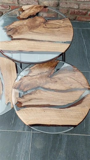 20'' Live Edge Walnut Coffee Table, Side Table, Epoxy Resin River Small Table - Etsy