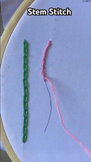 Easy Stem Stitch for Beginners | Simple Embroidery Tutorial #Shorts