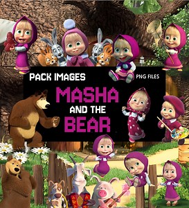 Masha and the Bear PNG Clipart Bundle, Birthday T-shirt Design (digital Download) - Etsy Canada