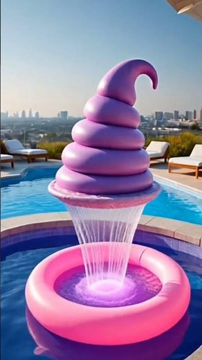 Giant Inflatable Ice Cream Pool 🍦 | Fun Summer Pool That Looks Delicious!