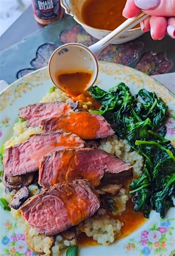 Top sirloin filet with low carb parmesan risotto recipe