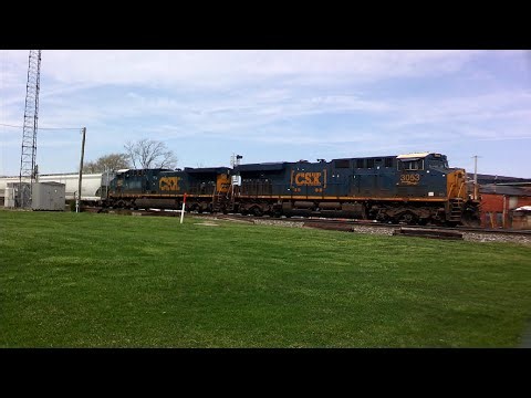 4/14/23; CSX 3053 leads a short mixed freight east