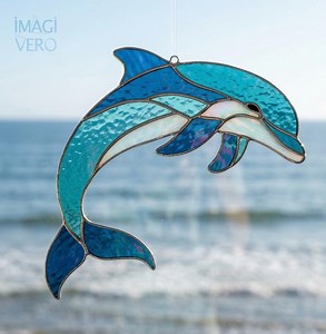 Jumping Dolphin Stained Glass Pattern PDF, Ocean Animal DIY - Etsy Australia