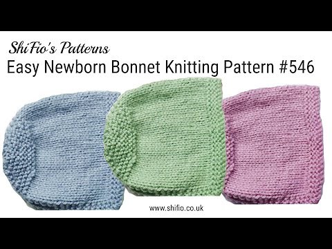 Easy Newborn Bonnet Knitting Pattern no. 546