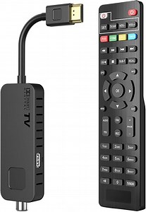 Dcolor DVB-T2 Digitaler terrestrischer Decoder - HDMI TV Stick, Dolby Audio HD 1080P H265 HEVC Main 10 Bit, Unterstützung USB WiFi/Multimedia/PVR [Inklusive 2in1 Universal-Fernbedienung]