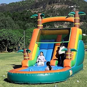 Commercial Inflatable Water Slide for Adults,21FT(L) 100% PVC Giant Inflatable Pool Water Slide with 750W Blower,Big Splash Pool,Big Slide for Backyard Party Wet Dry