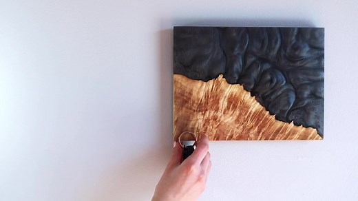 Resin & Wood Art Piece with Hidden Key Storage