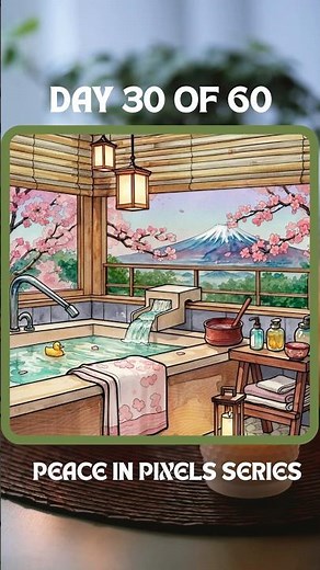 Japanese Zen Bath Animation | Relaxing Spa & Self Care Aesthetic | Calming Shorts #zenmassage #art