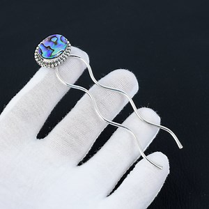 Abalone Shell Gemstone Dainty Pin Hair Bun Holder, Hair Fork, Hair Clip, Hair Gift, Bridal Jewelry, Modern Hair Pick for Thin and Thick Hair - Etsy