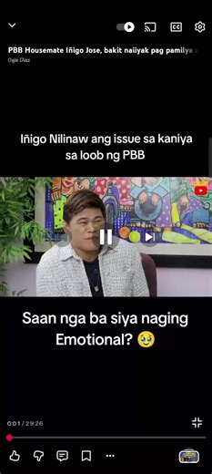 Iñigo's Emotional Insights in PBB Interview with Ogie Diaz