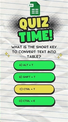 Excel Quiz Time!