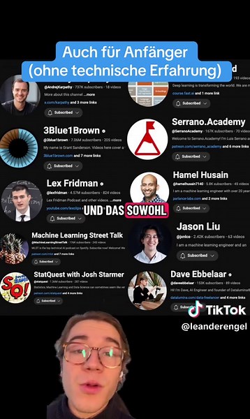 Top 10 YouTube Kanäle zum Thema KI #ki #techtok #learnontiktok