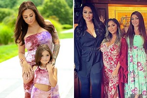 Jersey Shore's Jenni 'JWoww' Farley twins with Meilani, 7, in matching dresses