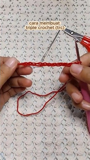 Triple Crochet (trc) | Tutorial dasar crochet #crochet #trendingshorts #tutorialrajut #diycrochet