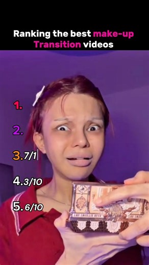 Ranking the best make-up transitions💗 #makeup #transition #viral