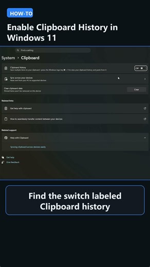 Enable Clipboard History in Windows 11 #shorts