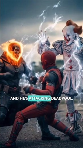 Ghost Rider vs Deadpool 🔥 Pennywise Crashes the Fight 😱 #shorts #animation