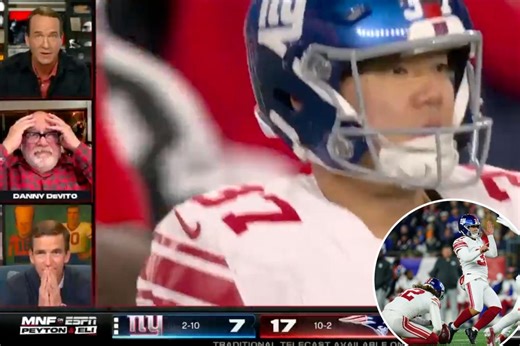 Giants’ kicking gaffe completely baffles ‘ManningCast’ crew: ‘I’ve never seen that’