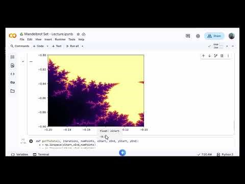 Getting More Mandelbrot Details - Python Google CoLab