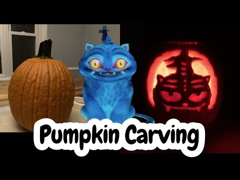 Blue Derpy tiger pumpkin carving - Kpop Demon Hunters