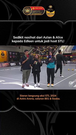 Takut dengan bola? Nasihat Azlan dan Alice kepada Edleen, sebagai host STL! 🔥 Saksikan aksi secara langsung di Astro Arena saluran 801 & @sookamalaysia @flashsukan_official @sinar_my @zayan.my @gegar.my #IniMilikKita #STLSedekad #STL2024 #GPPerak