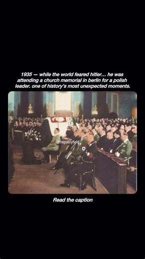 • Dictatorstudies on Instagram: "In 1935, Adolf Hitler attended a memorial service in Berlin for Polish First Marshal Józef Piłsudski, who died on May 12, 1935, with his funeral held in Warsaw days later. Hitler ordered a special ceremony in Berlin featuring a symbolic coffin with the Polish flag and eagle, believed to be the only holy mass he attended as leader of the Third Reich. Although he respected Piłsudski — sending Ribbentrop to the Warsaw funeral and later placing an honor guard at his 