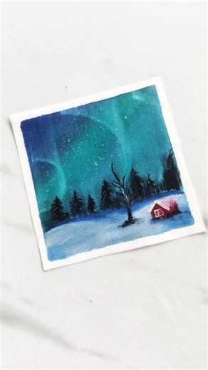 Easy Aurora Northern lights painting #art #shorts #youtubeshorts