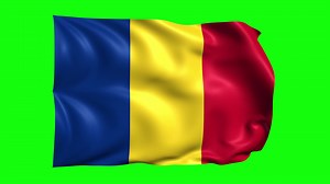 Download 3d Animated Romania flag on green screen for free