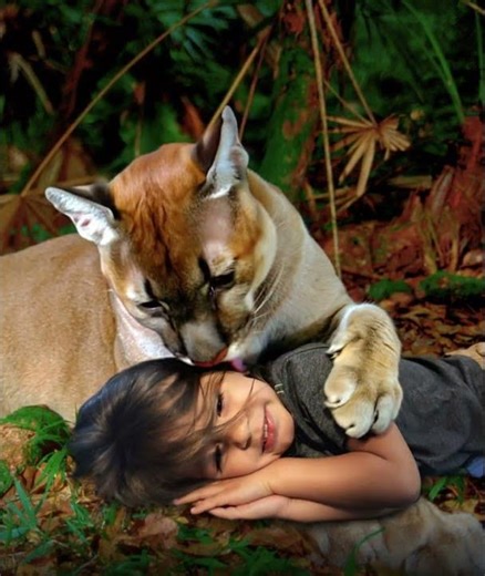 A child and his pet Florida Panther (Parental Advisory)