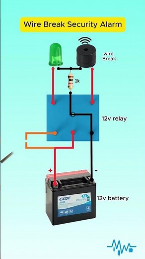Simple Wire-Cut Alarm System 12V #Shorts