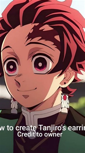 How to create Tanjiro's earrings #anime #earrings #tanjiro #demonslayer #mitsurikanroji