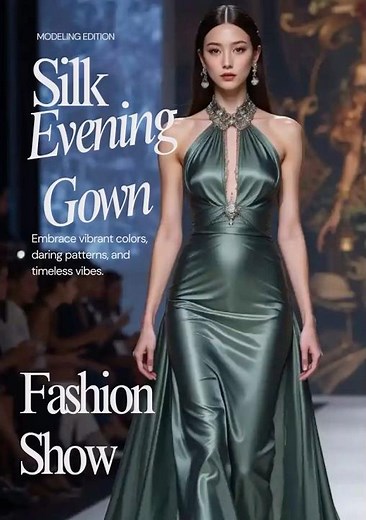 Silk Evening Gown Runway Walk #modeling #runway #silk #eveninggown #fashionmoments #reels #shorts